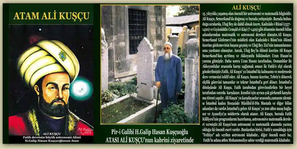 Pir-i Galibi H. Galip Hasan Kuşçuoğlu’nun, Gâlibîlik Nedir makalemizde atası Ali Kuşçu'nun kabir ziyaretindeki resmi